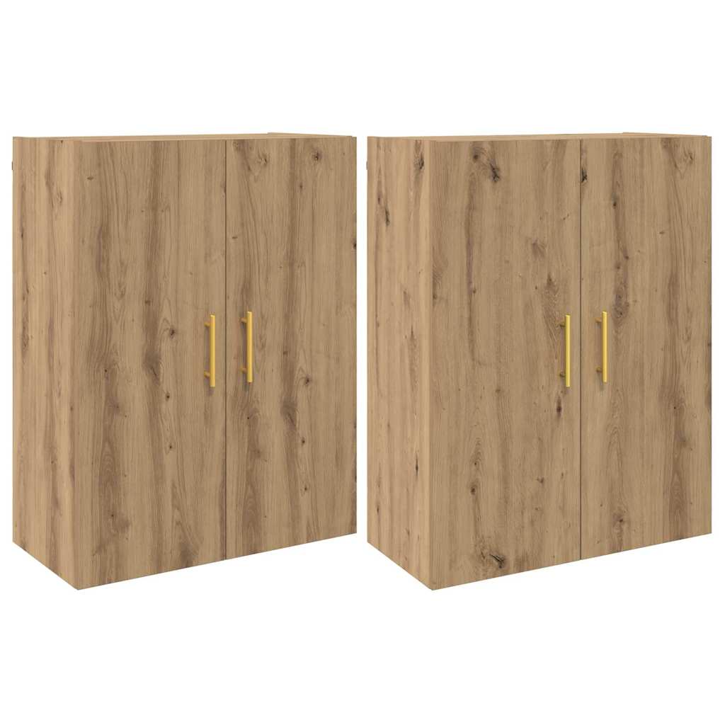 Mobiletto a muro 2 pcs Rovere artigianale 69,5 x 34 x 90 cm
