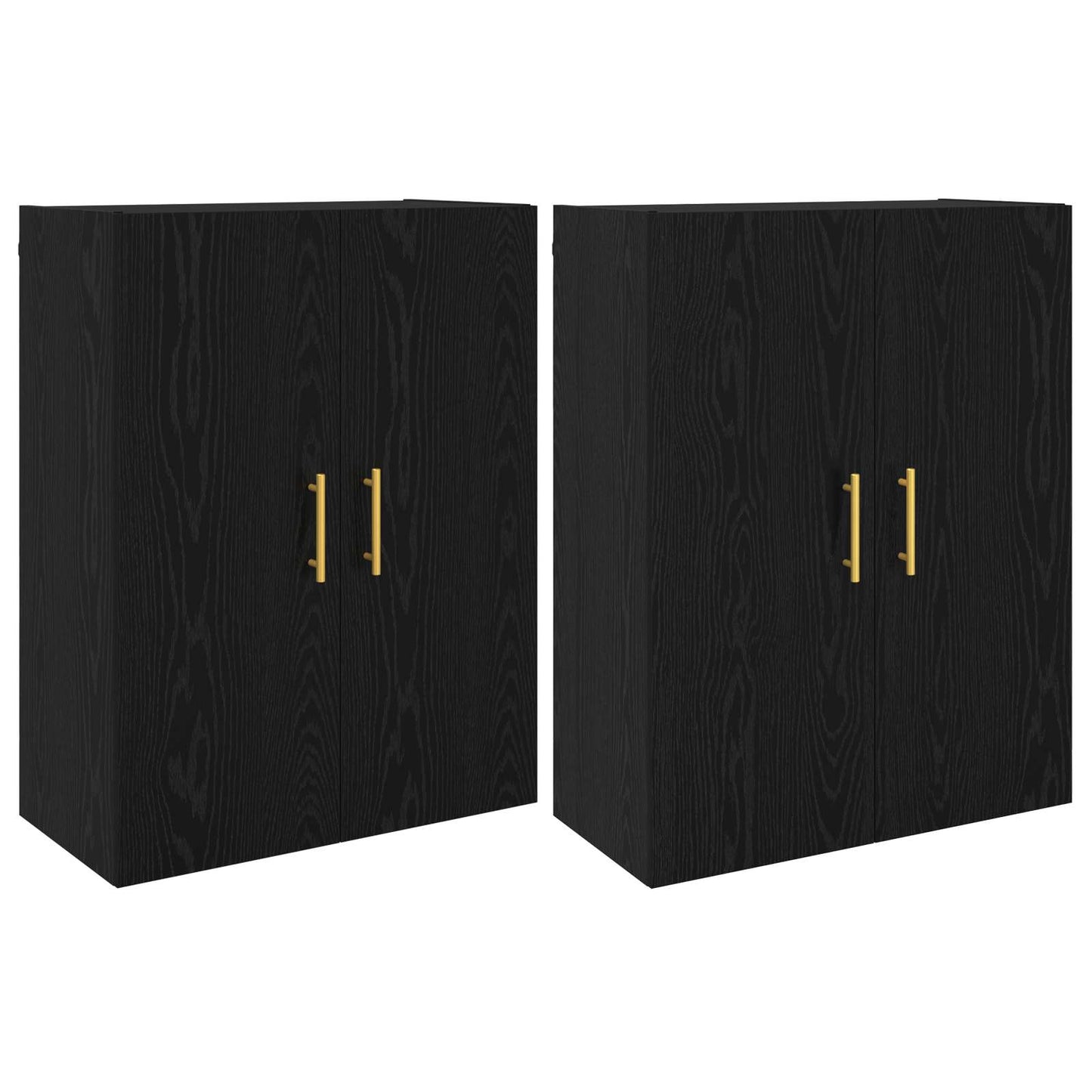 Mobiletto a muro 2 pcs Rovere Nero 69,5 x 34 x 90 cm