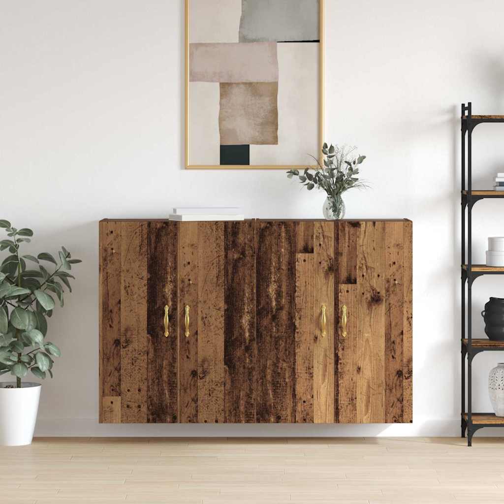 Mobiletto a muro 2 pcs Legno vecchio 69,5 x 34 x 90 cm