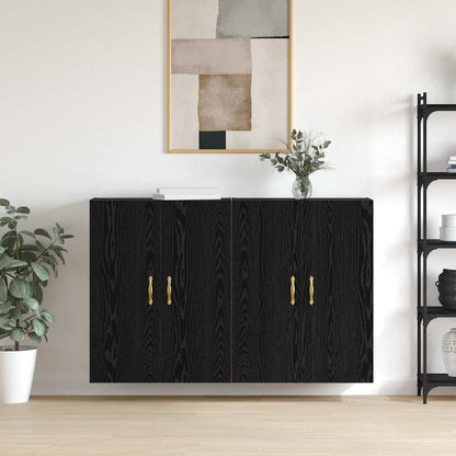 Mobiletto a muro 2 pcs Rovere Nero 69,5 x 34 x 90 cm