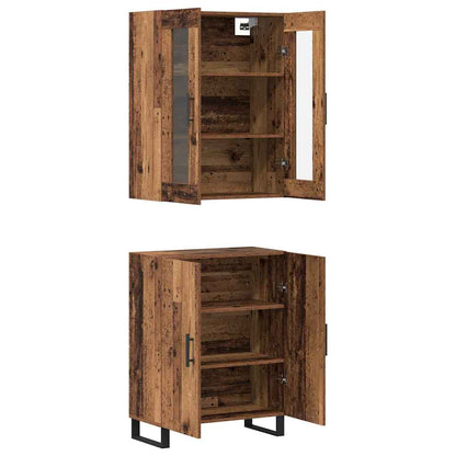 Credenza 2 pcs Legno vecchio Legno multistrato
