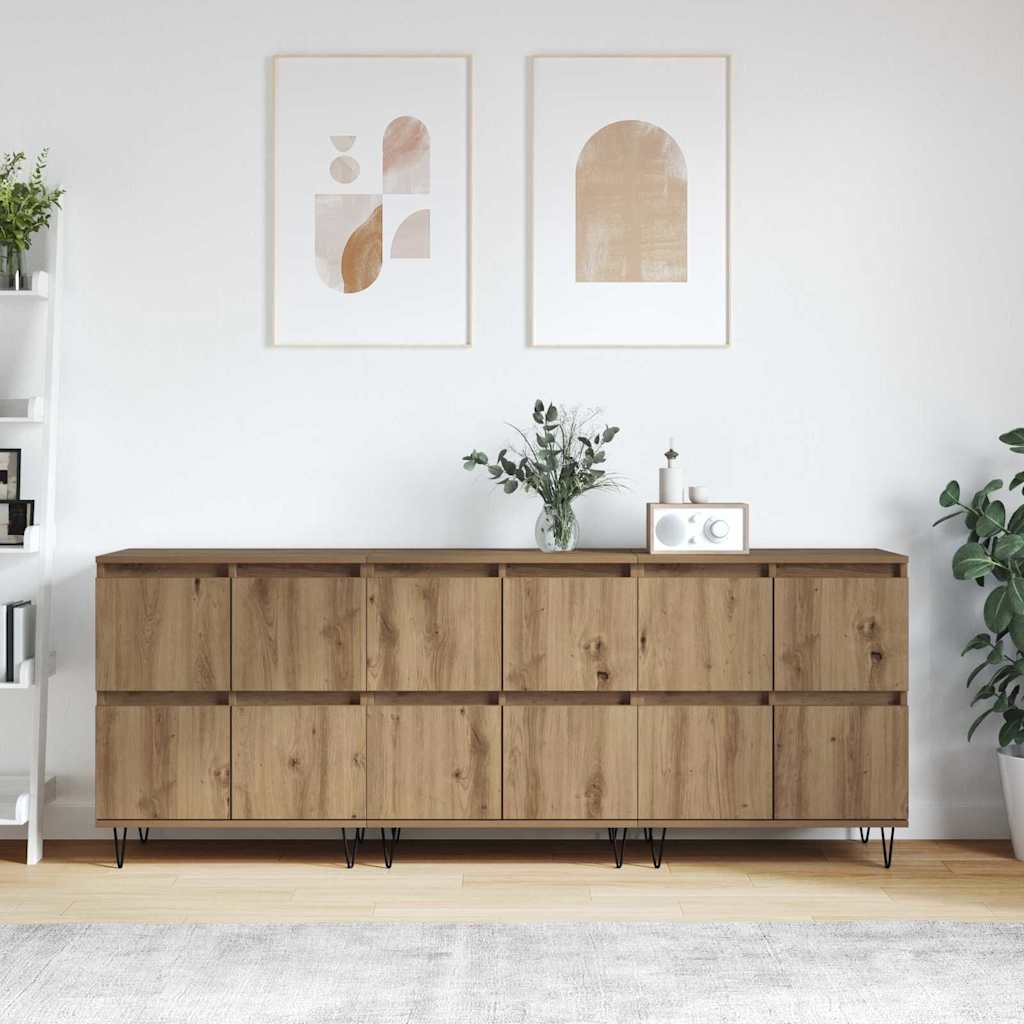 Sideboards 3 pcs rovere artigianale 180 x 35 x 70 cm