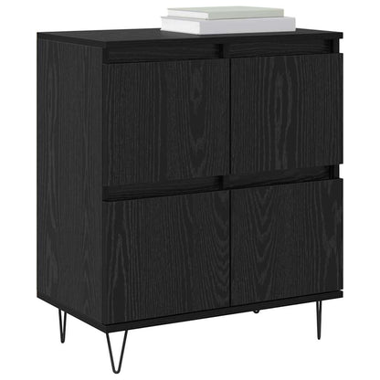 Sideboards 3 pcs Rovere nero 180 x 35 x 70 cm Legno multistrato