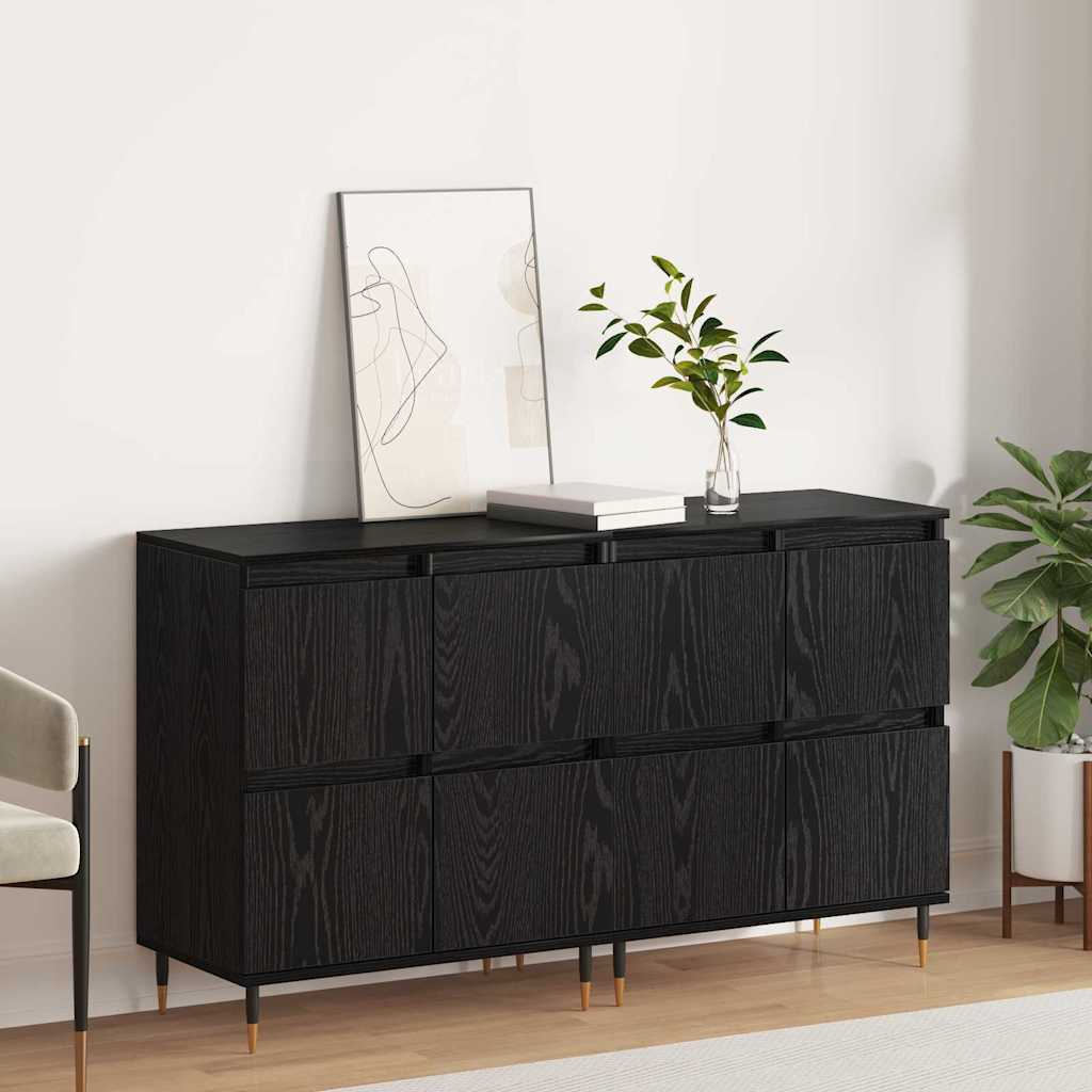 Armadio 2 pcs Rovere Nero 60 x 35 x 70 cm
