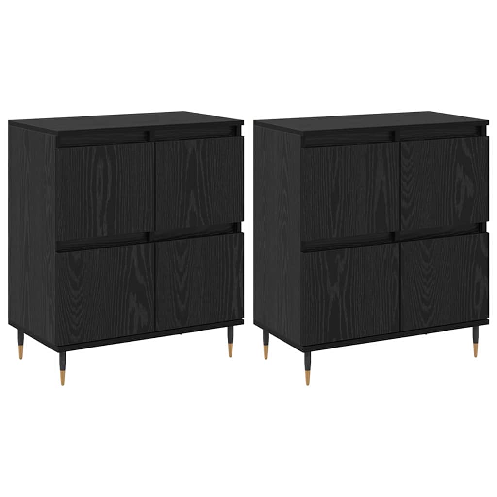 Armadio 2 pcs Rovere Nero 60 x 35 x 70 cm