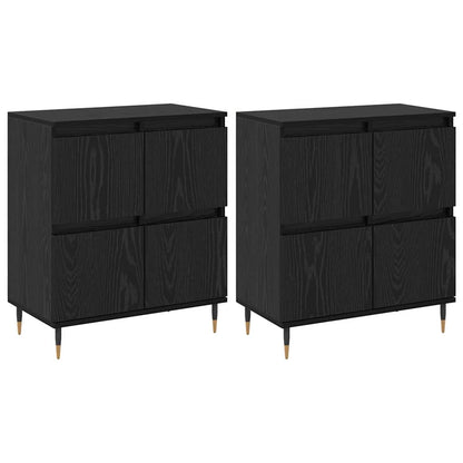 Armadio 2 pcs Rovere Nero 60 x 35 x 70 cm