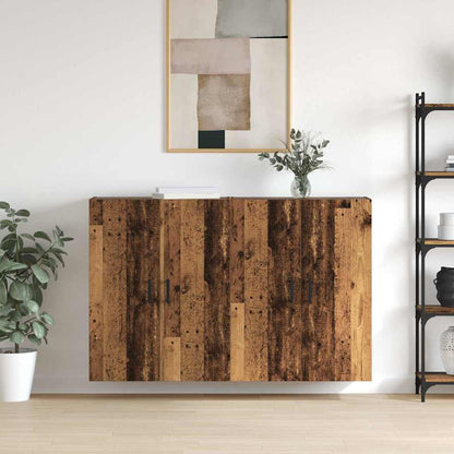 Mobiletto a muro 2 pcs Legno vecchio 69,5 x 34 x 90 cm