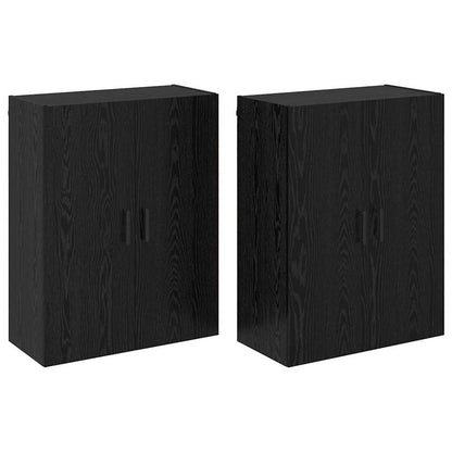 Mobiletto a muro 2 pcs Rovere Nero 69,5 x 34 x 90 cm