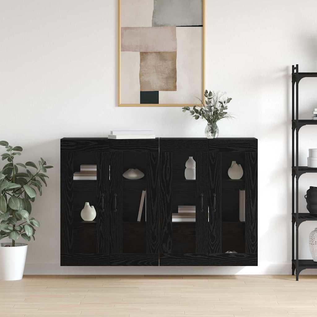 Armadi da Muro 2 pcs Rovere nero 69,5 x 34 x 90 cm