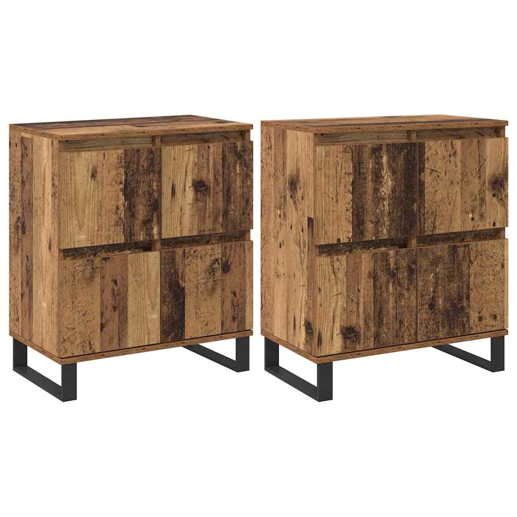 Credenza 2 pcs Legno vecchio 60 x 35 x 70 cm