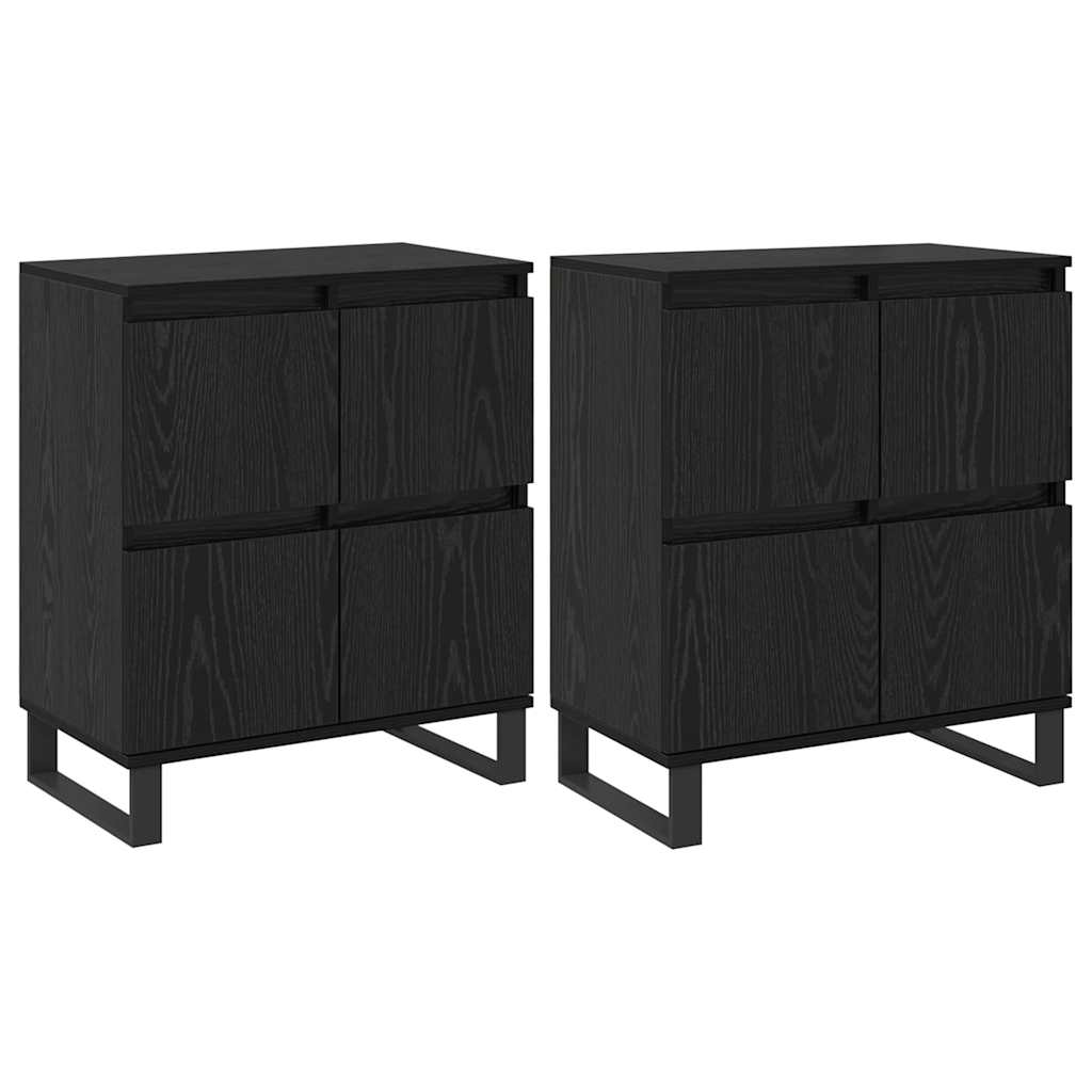 Credenza 2 pcs Rovere Nero 60 x 35 x 70 cm