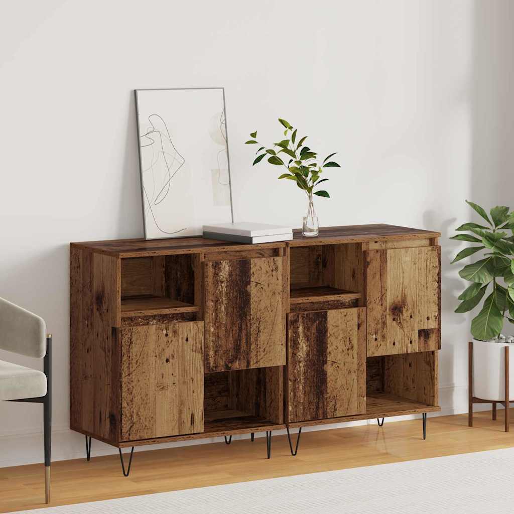 Credenza 2 pcs Legno vecchio 60 x 35 x 70 cm