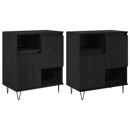 Credenza 2 pcs Rovere Nero 60 x 35 x 70 cm