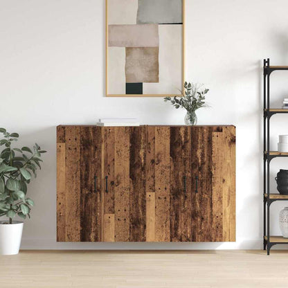Mobiletto a muro 2 pcs Legno vecchio 69,5 x 34 x 90 cm