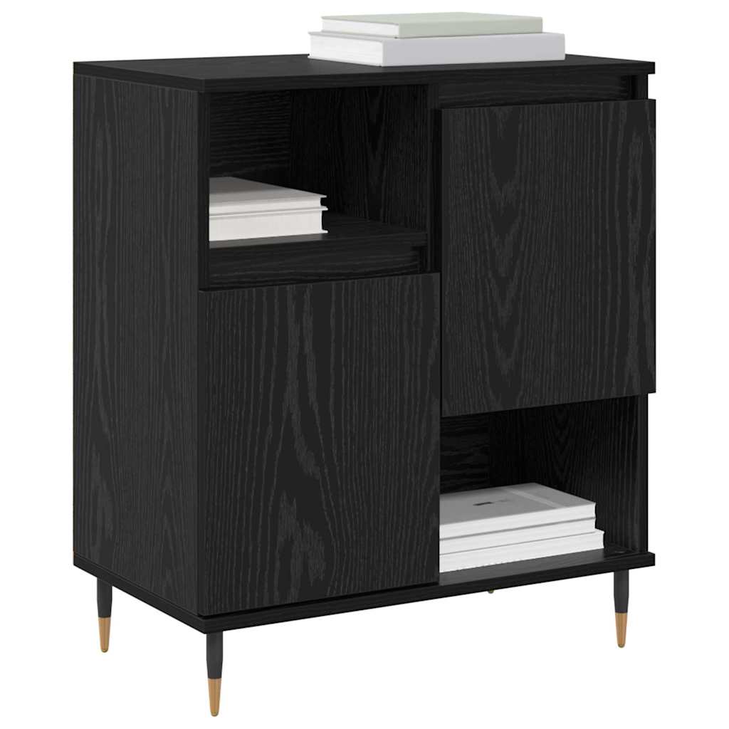Sideboards 2 pcs Rovere nero 120 x 35 x 70 cm Legno multistrato