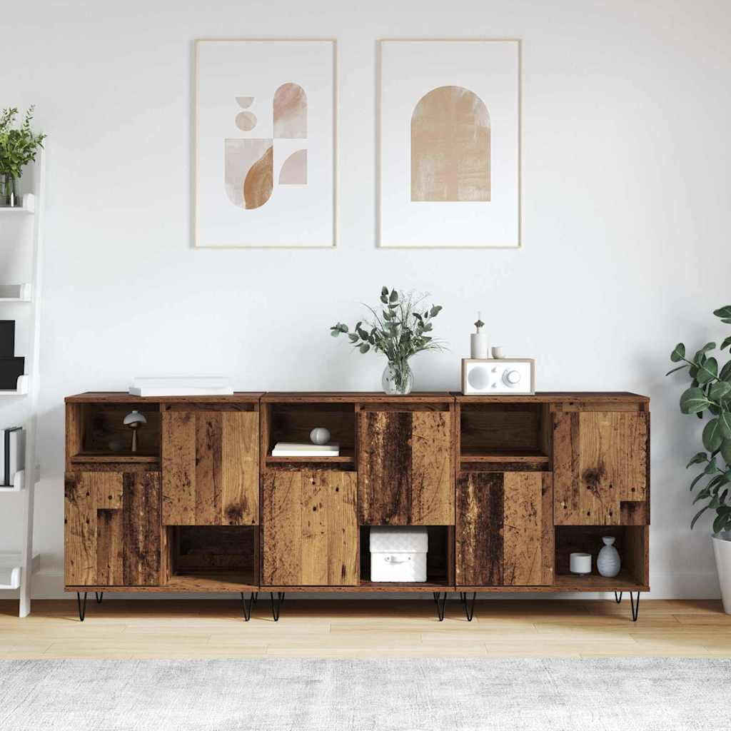 Credenza 3 pcs Legno vecchio 60 x 35 x 70 cm