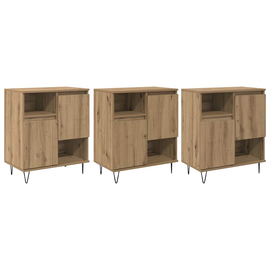Credenza 3 pcs Rovere artigianale 60 x 35 x 70 cm