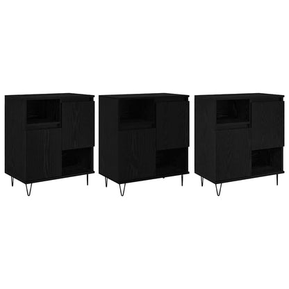 Credenza 3 pcs Rovere Nero 60 x 35 x 70 cm