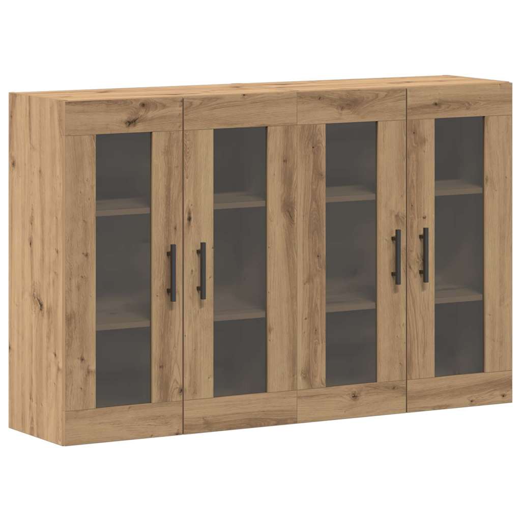 Armadi da Muro 2 pcs Rovere Artisan e Nero 69,5 x 34 x 90 cm