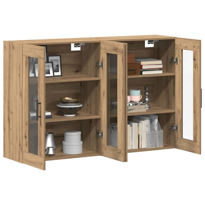 Armadi da Muro 2 pcs Rovere Artisan e Nero 69,5 x 34 x 90 cm