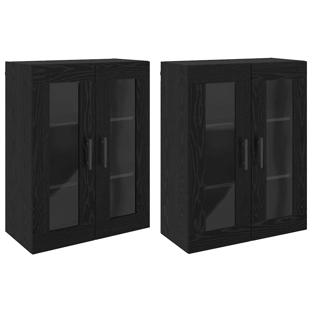 Armadi da Muro 2 pcs Rovere nero 69,5 x 34 x 90 cm