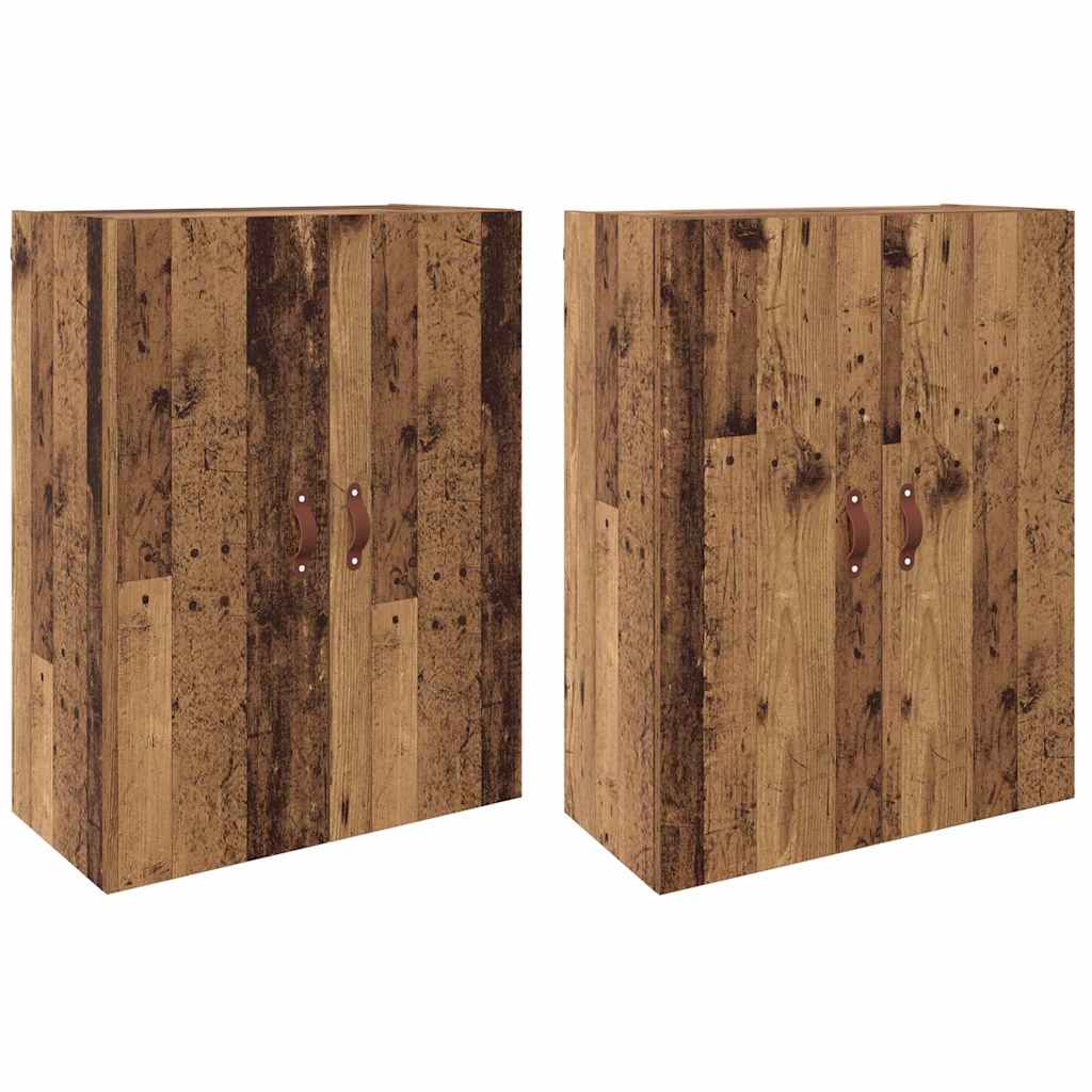 Mobiletto a muro 2 pcs Legno vecchio 69,5 x 34 x 90 cm