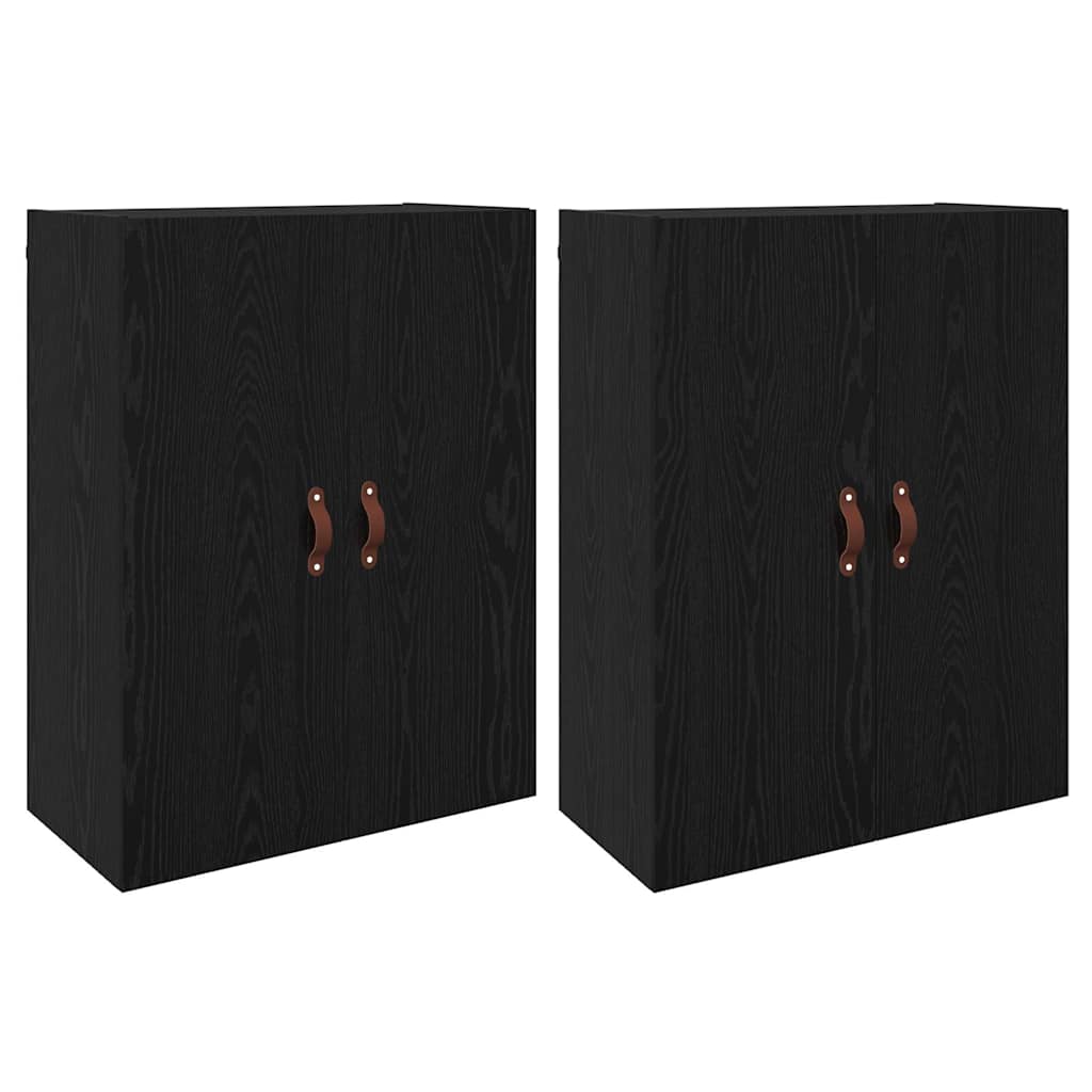 Mobiletto a muro 2 pcs Rovere Nero 69,5 x 34 x 90 cm
