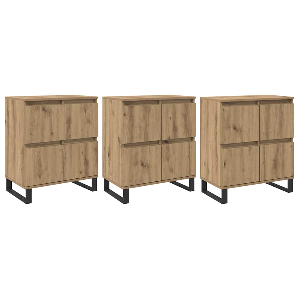 Credenza 3 pcs Rovere artigianale 60 x 35 x 70 cm