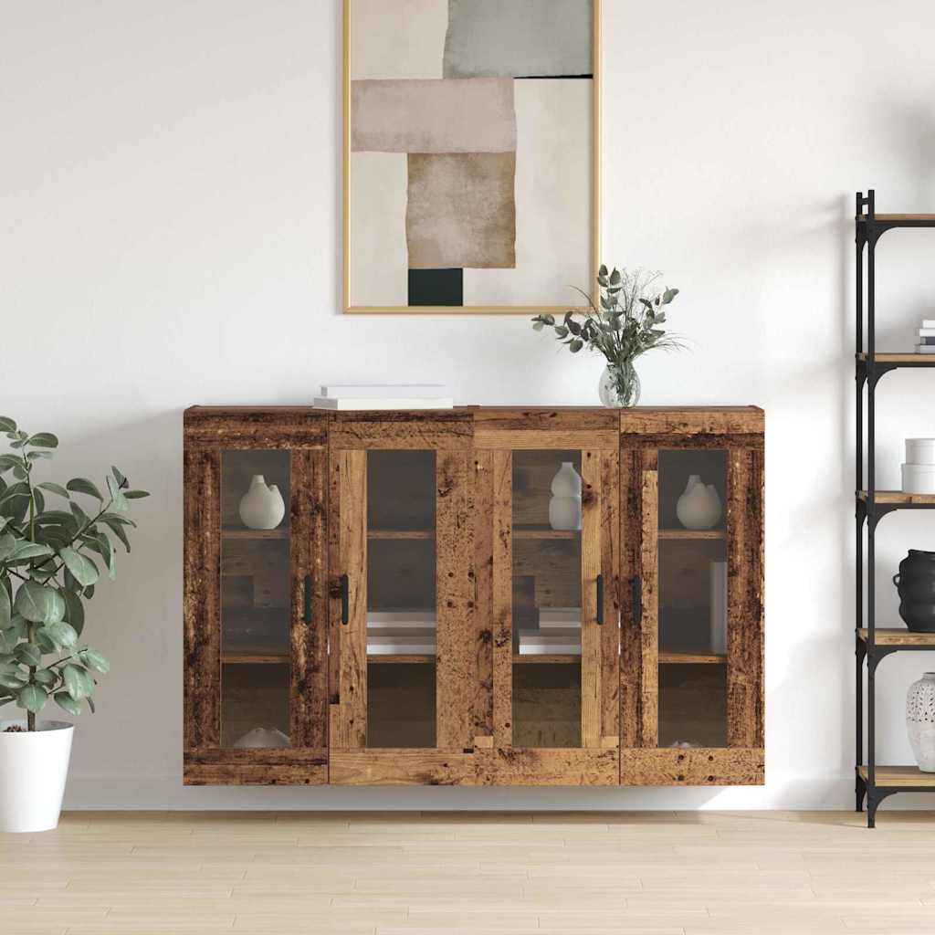 Armadi da Muro 2 pcs Legno vecchio 69,5 x 34 x 90 cm