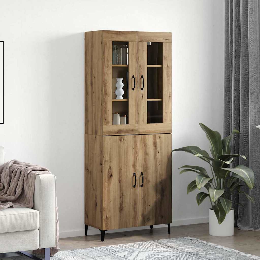 Credenza 2 pcs Rovere artigianale Legno multistrato