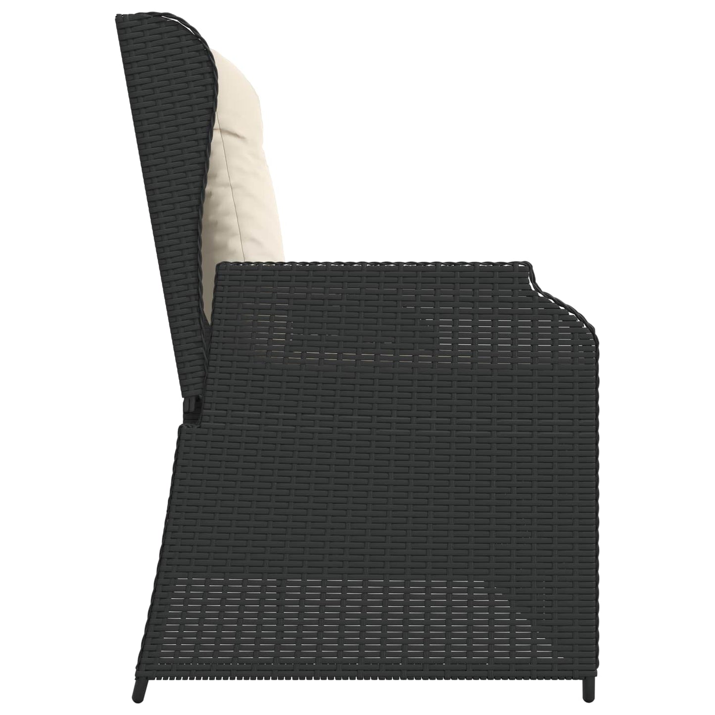 Panchina da giardino Nero polyrattan