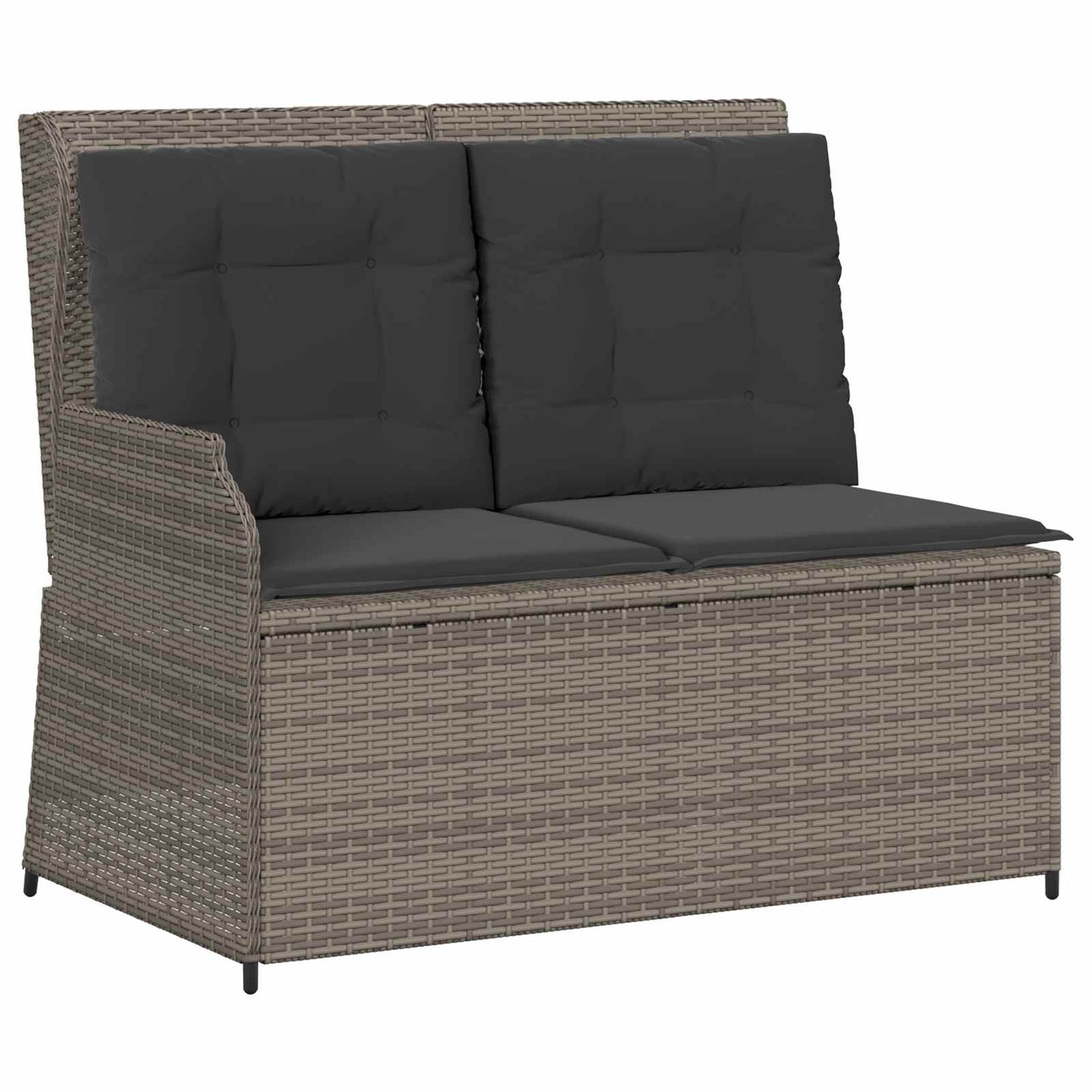 Panchina da giardino Grigio polyrattan
