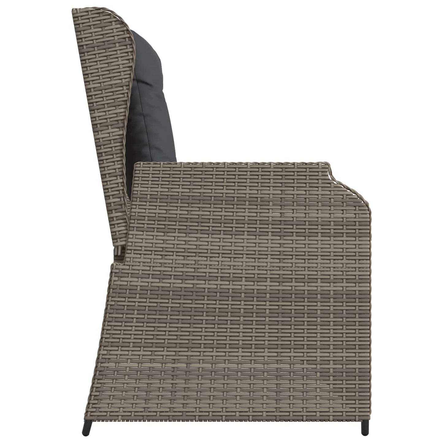 Panchina da giardino Grigio polyrattan