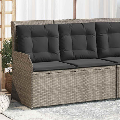Panchina da giardino Grigio chiaro polyrattan