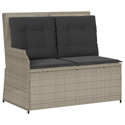 Panchina da giardino Grigio chiaro polyrattan