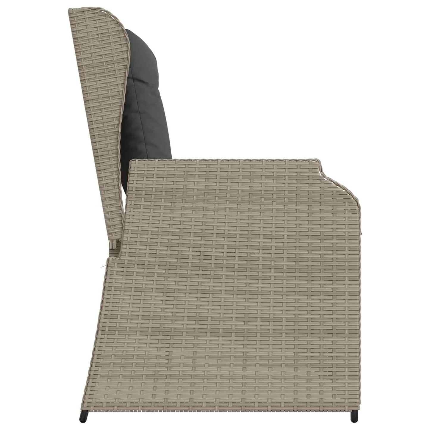 Panchina da giardino Grigio chiaro polyrattan