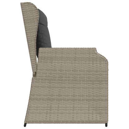Panchina da giardino Grigio chiaro polyrattan