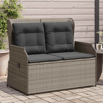 Panchina da giardino Grigio polyrattan