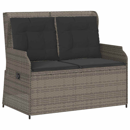 Panchina da giardino Grigio polyrattan