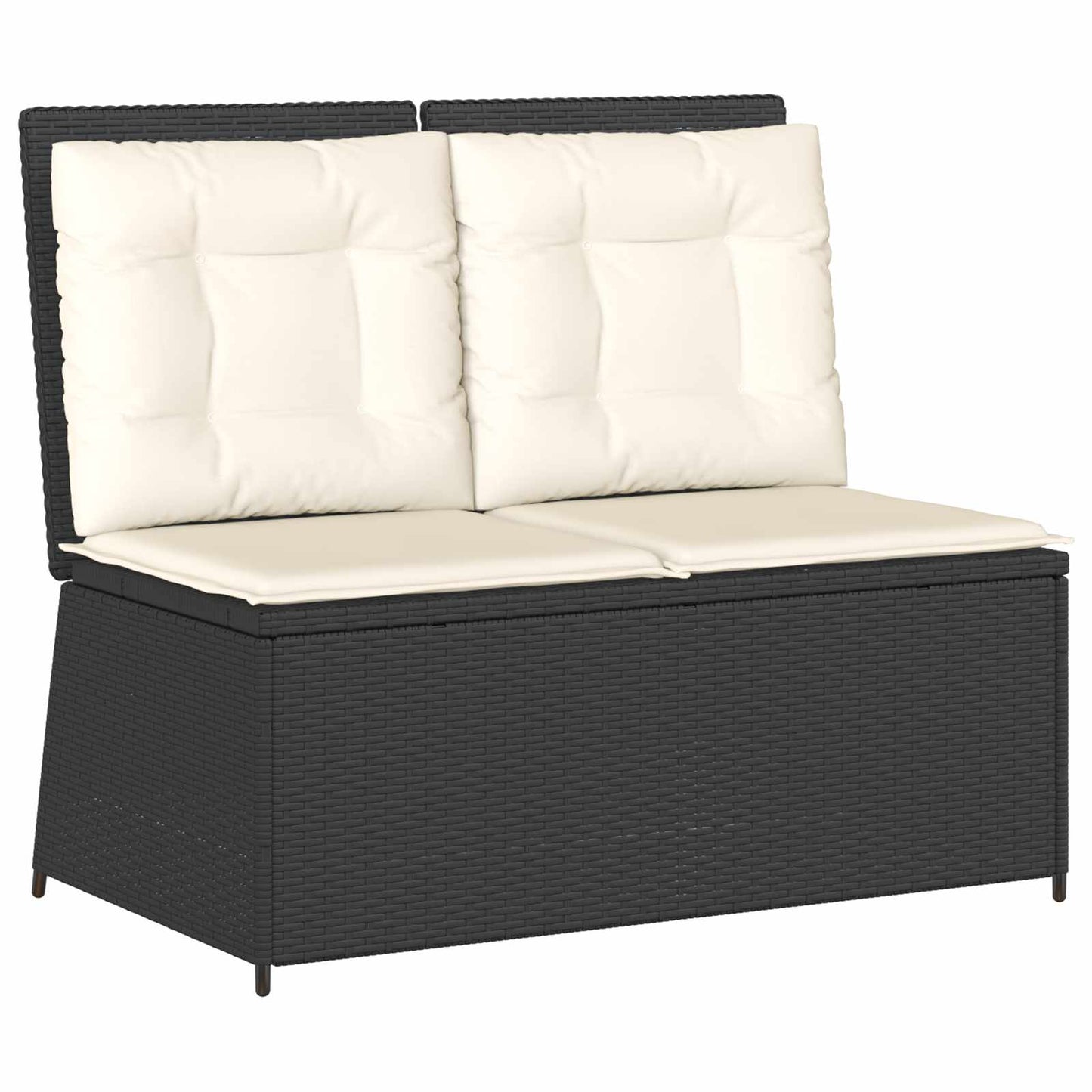 Panchina da giardino Nero polyrattan