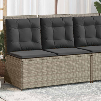 Panchina da giardino Grigio chiaro polyrattan