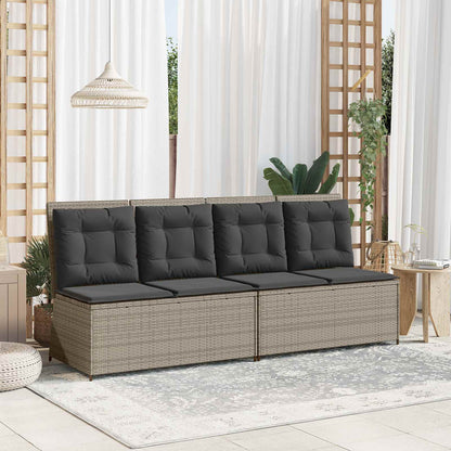 Panchina da giardino Grigio chiaro polyrattan