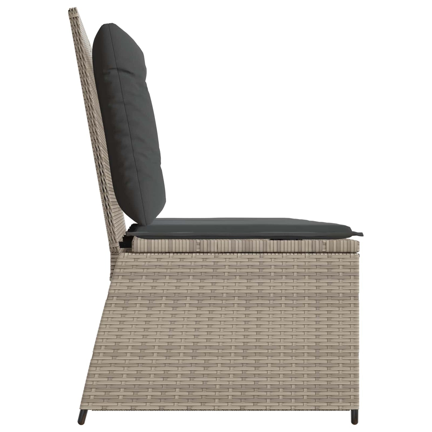 Panchina da giardino Grigio chiaro polyrattan