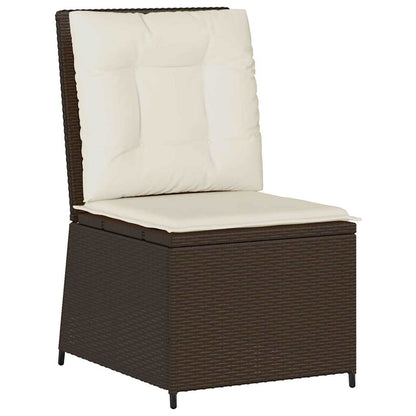 Divano da giardino con cuscino Nero e Bianco Crema polyrattan