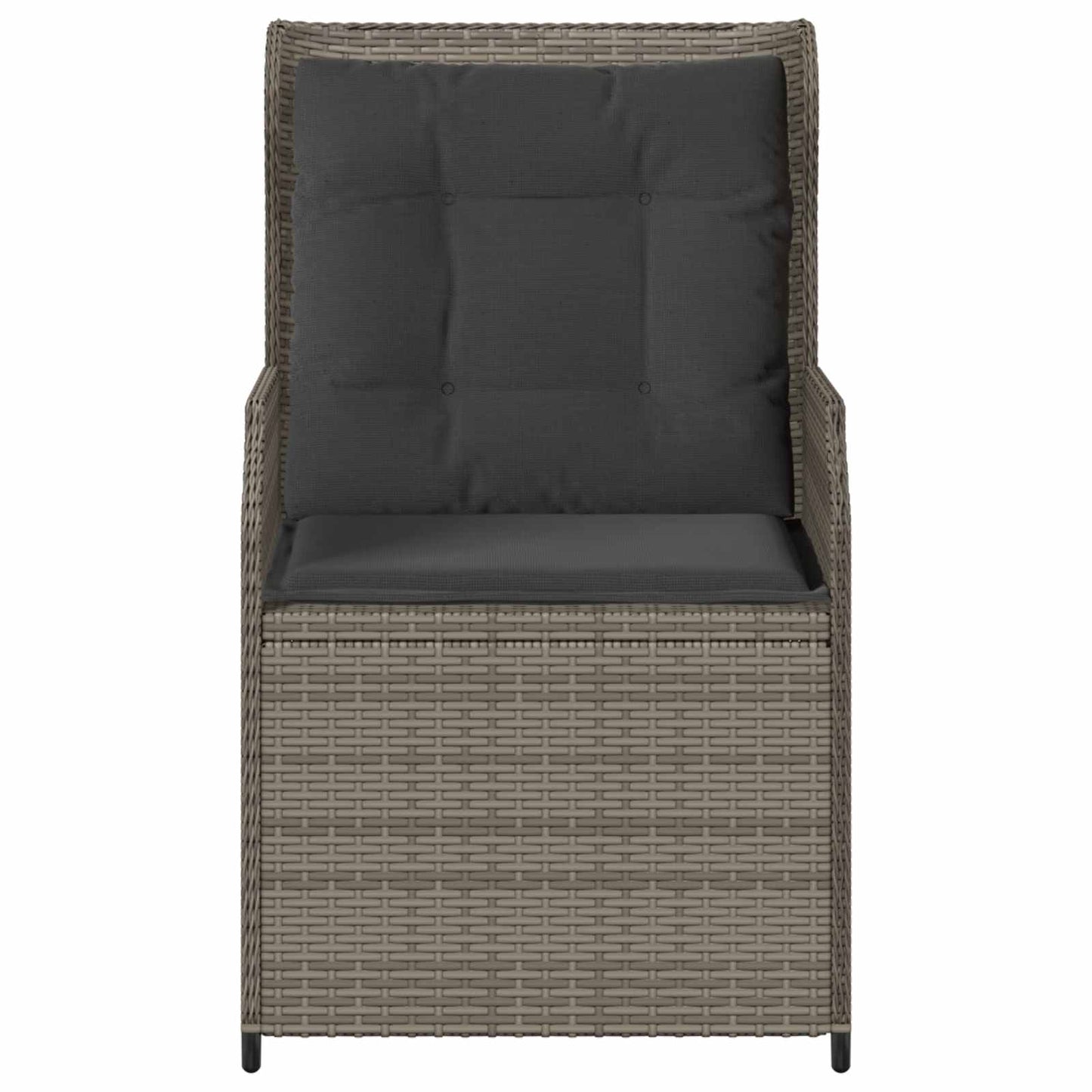 Panchina da giardino 2 pcs Grigio polyrattan