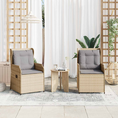 Panchina da giardino 2 pcs Beige polyrattan