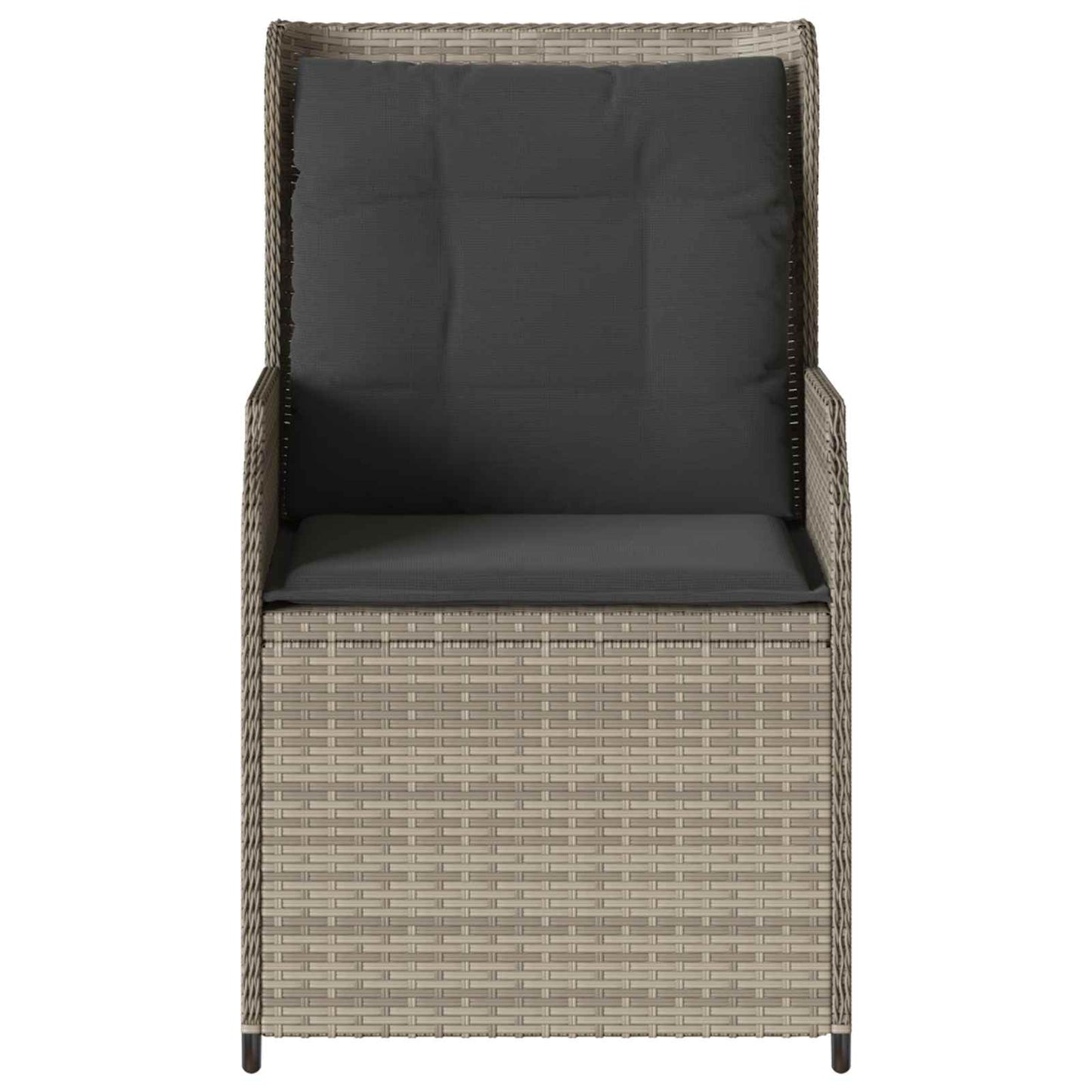 Panchina da giardino 2 pcs Grigio chiaro polyrattan