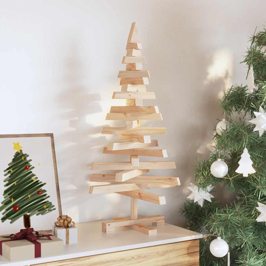 Alberi di Natale Naturale 90 cm Legno di pino massello