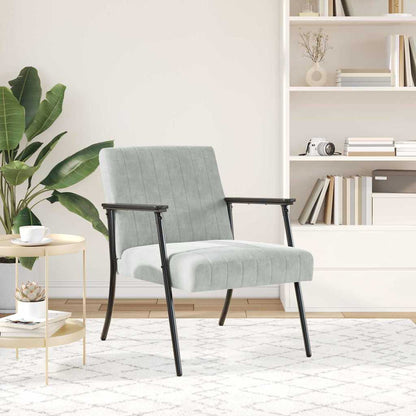 poltrona Grigio chiaro 59 x 75 x 78 cm Velluto