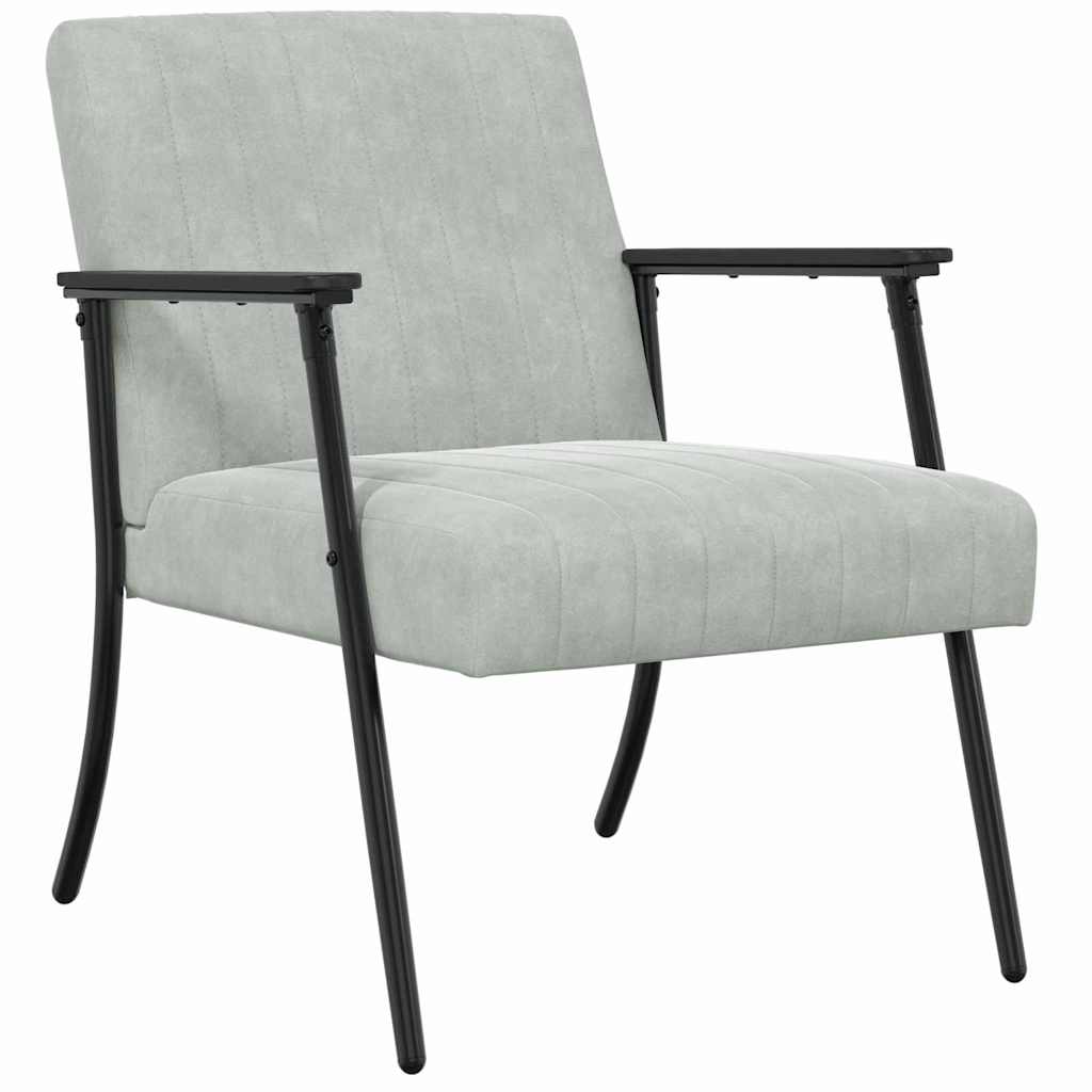 poltrona Grigio chiaro 59 x 75 x 78 cm Velluto